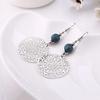 Vintage Women Hook Earrings Big Hollow Round Flower Bead Pendant Party Jewelry