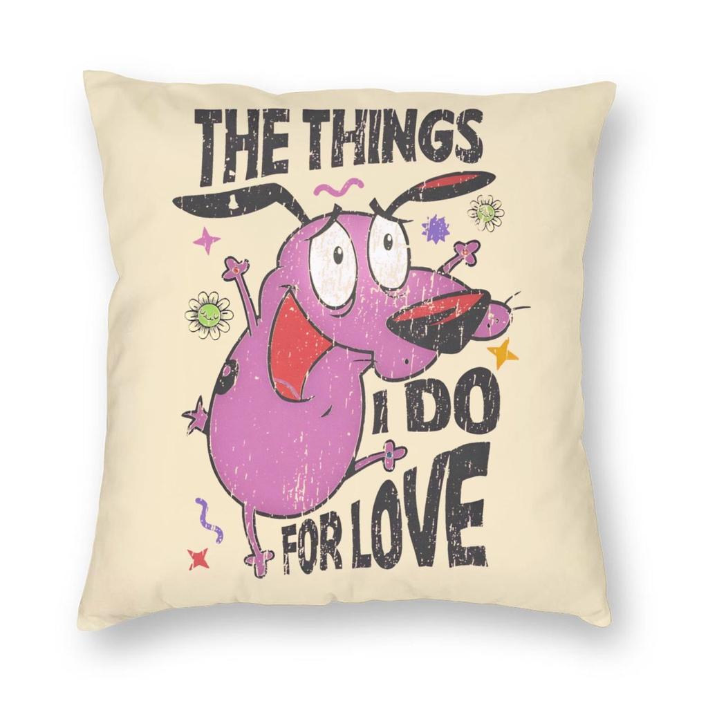 CCourages Cowardly Dog Cute Pillowcase Soft Polyester Cushion Cover Decorations Throw Pillow Case Cover Seater Square Xcm