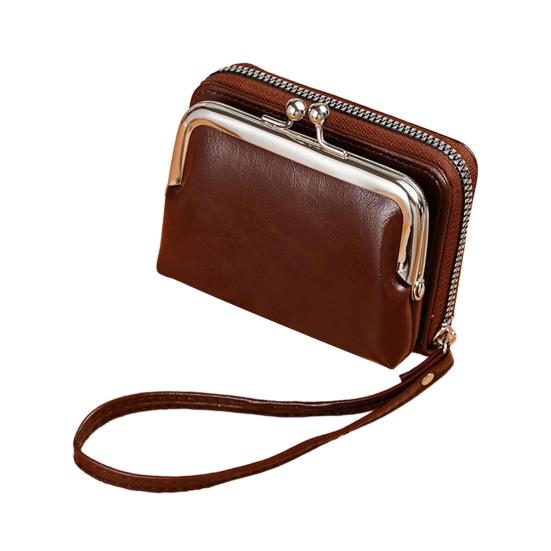 Женский кошелек из искусственной кожи, держатель для кредитных карт, на молнии, портативный, легкий, для путешествий