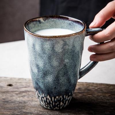 Европейская керамическая кружка для кофе, сменная глазурь, ретро кружка для молока для завтрака, большая емкость, ручная роспись, офисная чашка