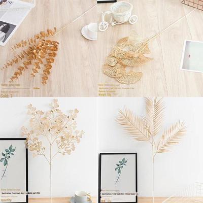 Искусственные цветы Dove Wedding с золотыми листьями, эвкалиптом и красными фруктами для Нового года, с имитацией персидских листьев.