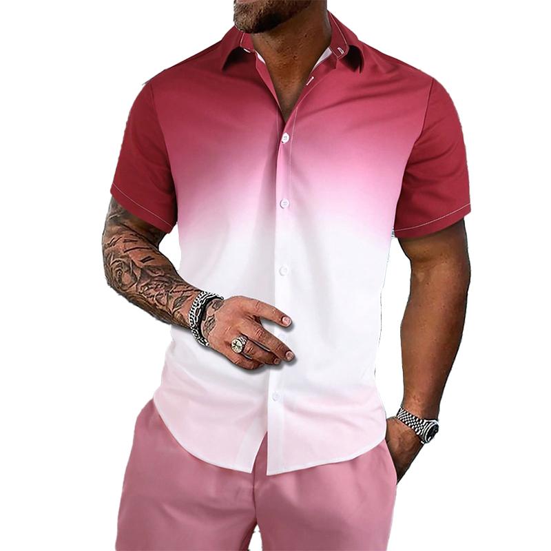 Мужская рубашка с 3D принтом тай-дай, рубашка на пуговицах, повседневная рубашка, летняя рубашка с короткими рукавами, повседневная одежда для отпуска