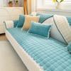 Winter Thicken Plush Sofa Cover White Wide Edge  Chaise Lounge Sofa Towel Mat Modern Non-Slip Couch Cover Cushions Living Room