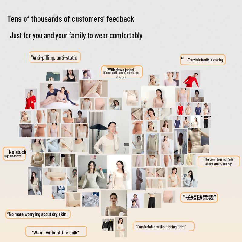 Комплект термобелья унисекс из шелка и кашемира - бесшовный осенний наряд для мужчин и женщин