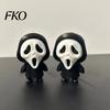 Compact Ghost Face Decor 3D Printed Scream Ornament, Mini Desktop Statue for Halloween Cartoon Desk Figurine Decoration, Funny Skeleton Home