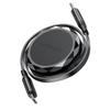USB-C - USB-C cable retractable with organizer 60W - black