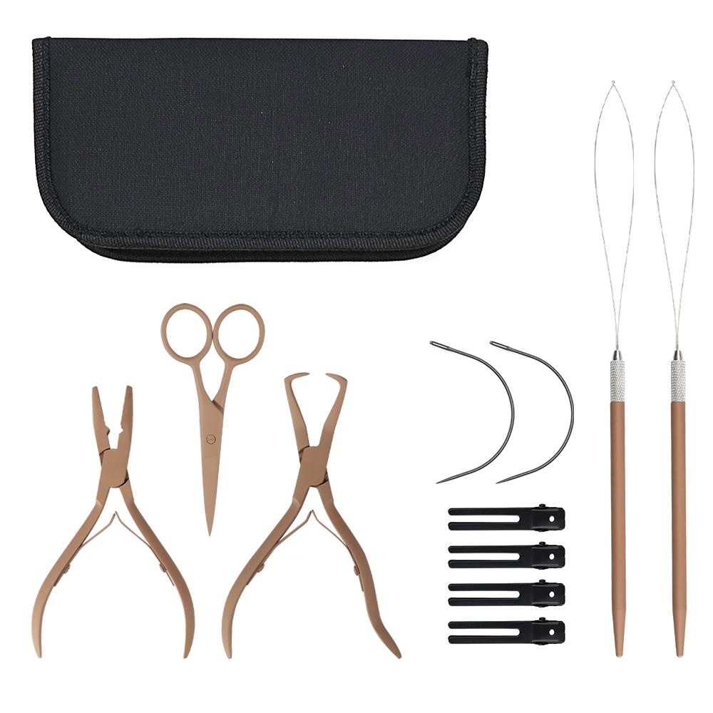Набор плоскогубцев для наращивания волос, аппликатор с микрокольцами, открывалка, плоскогубцы, петля для волос, инструмент, металлический зажим для волос, ножницы для наращивания утка