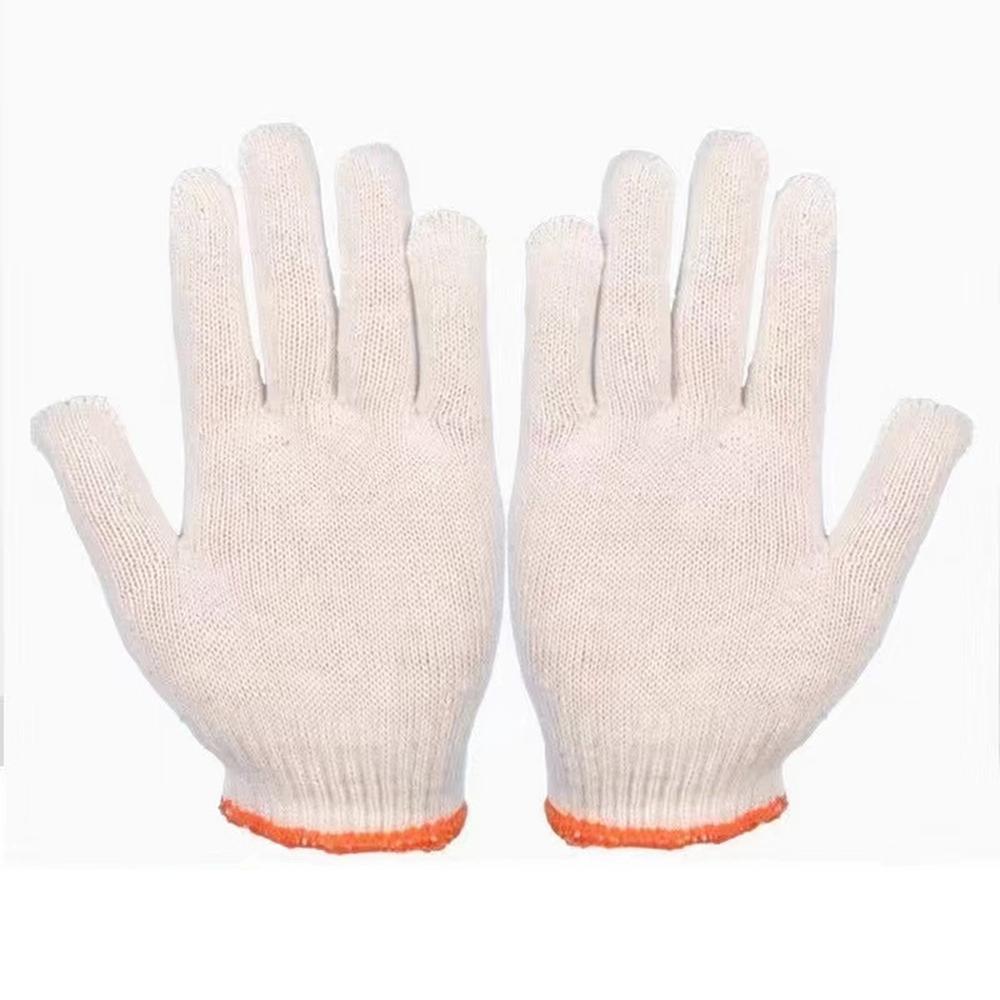 12 Pairs Safety Work Gloves Wear Resistant Cotton Protective Gloves for Construction Maintenance