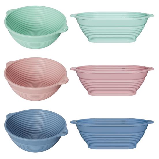 Силиконовая корзина для расстойки хлеба Banneton, складная овальная круглая складная миска для выпечки на закваске, антипригарный инструмент для формирования теста без плесени