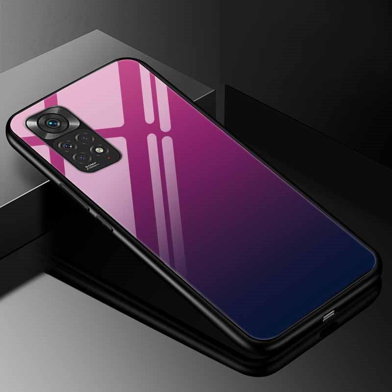 For Xiaomi Redmi Note 11s Case Tempered Glass Fashion Cover for Redmi Note 11 Pro 5G Global Note11 Case, 9s 10s Bumper Note11s