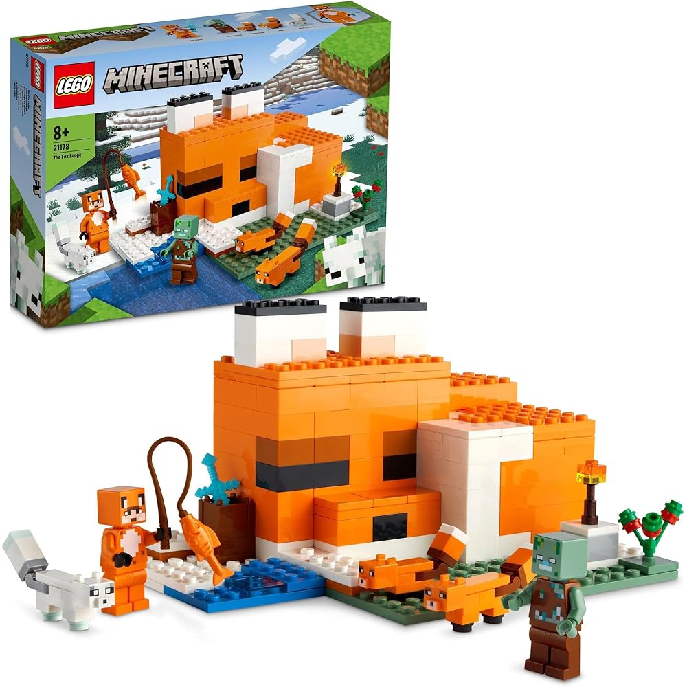 LEGO Minecraft Fox Lodge Building Set 21178 Toy for Kids Ages 8-10 Block Figures
