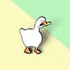Fun Game Goose Brooches Cartoon Cute Enamel White Goose Badge Backpack Decorative Pins Jewelry