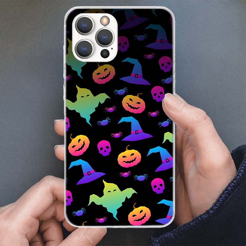 Halloween Happy Holiday Cat Pumpkin Phone Case For Apple iPhone 16 15 14 13 12 11 Pro Max Mini XS XR X 7 Plus 8 + SE Soft Silico