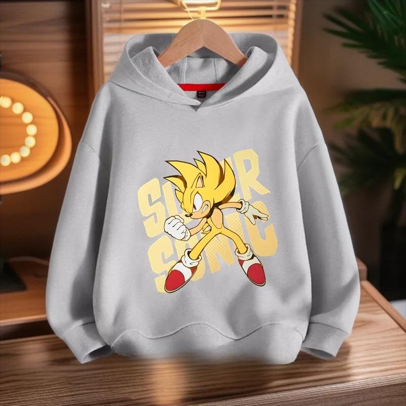 Casual kids hooded sweatshirt featuring fun star decorated cartoon hedgehog art, soft fabric for playtime, daily sports and weekend outdoor trips.