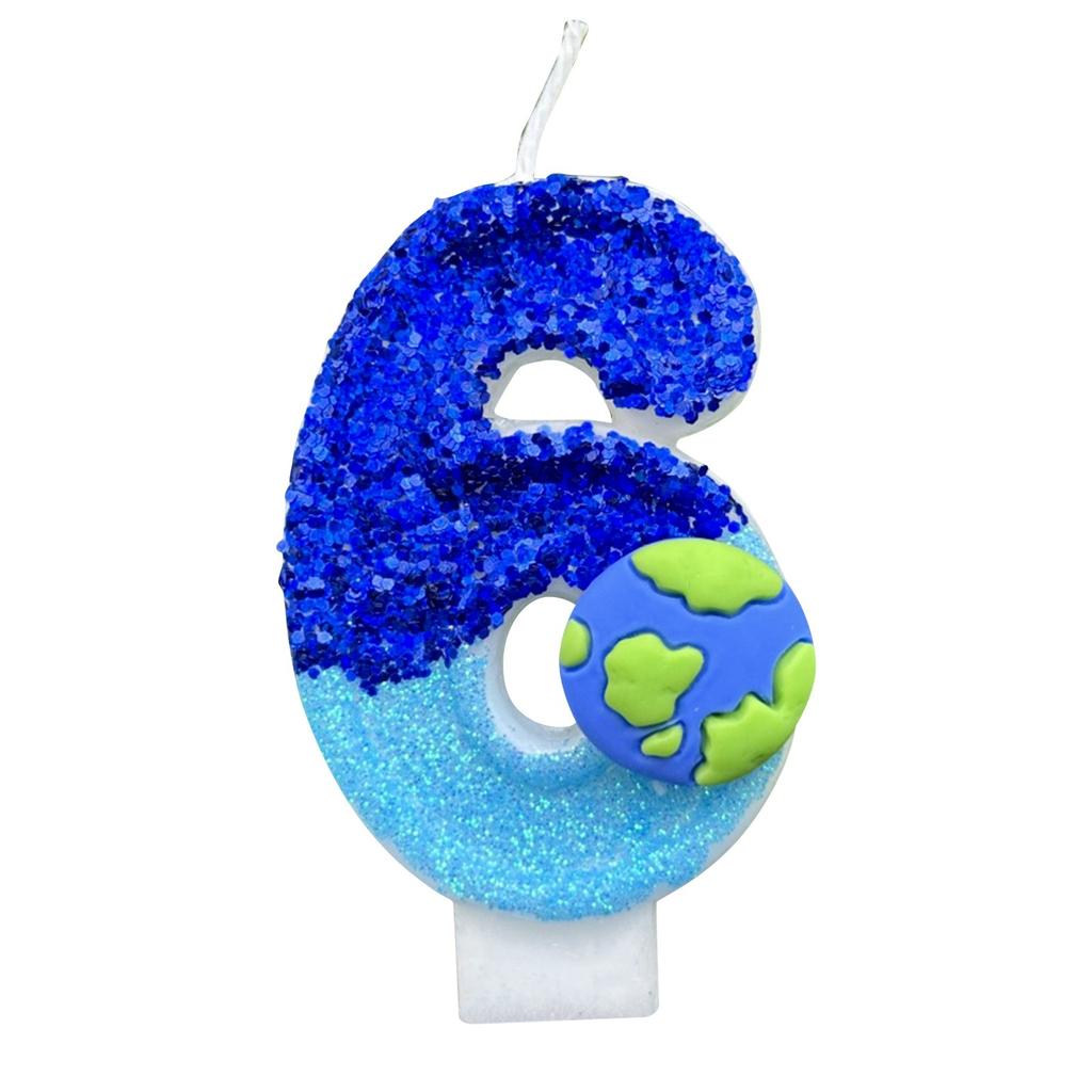 1 шт. Детские свечи на день рождения с цифрами 0-9, синие свечи в виде футбольного мяча на день рождения для мальчика, украшение для торта на вечеринку