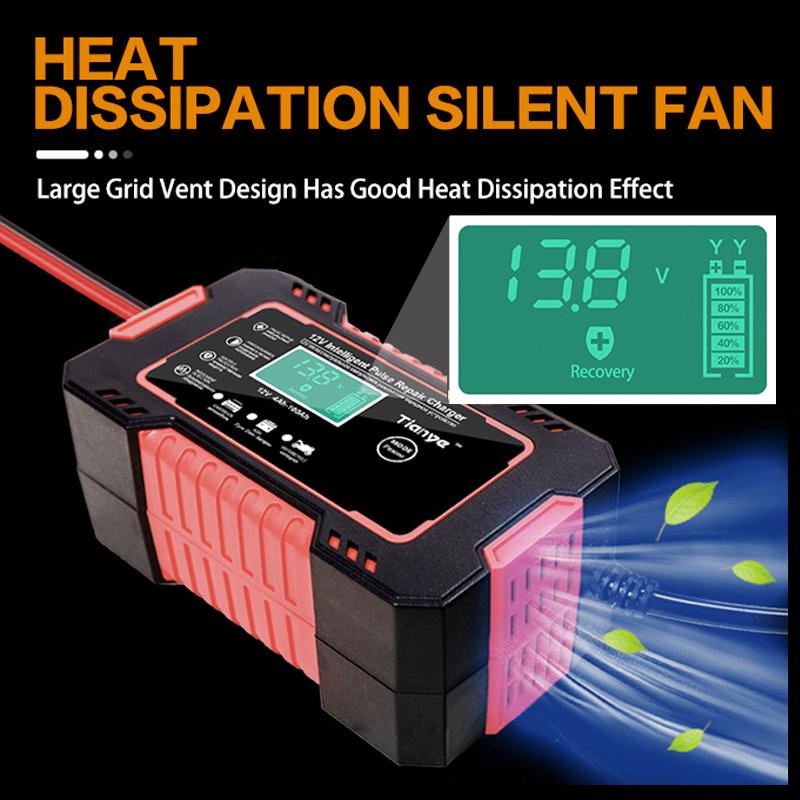 Полностью автоматическое автомобильное зарядное устройство 12 В, 6 А/12 В 10 А, 24 В 5 А/12 В 8 А, 24 В 4 А, зарядное устройство с цифровым дисплеем, импульсные зарядные устройства для ремонта, влажные, сухие, свинцово-кислотные