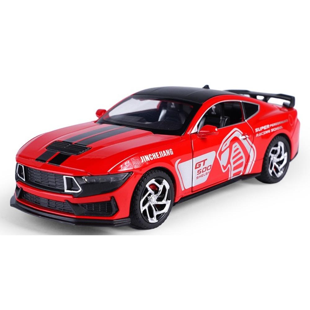 Масштабная модель 1/32 Ford Mustang GT500 из сплава, крутой звук и свет, изысканные настольные украшения, лучшая коллекция для энтузиастов моделей автомобилей