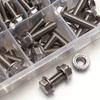 128-piece stainless steel hexagonal flange bolt and nut set, M4/M5, length 10mm, 12mm, 16mm, 20mm, 25mm