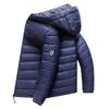 Men's Fashion Lightweight Down Jacket Short Hooded Warm Warm Solid Color Couple Coat