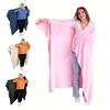 Носимое одеяло для женщин и мужчин Мягкое плюшевое одеяло с рукавами-карманами Теплое одеяло для дивана и кровати для общежития спальни перелетов