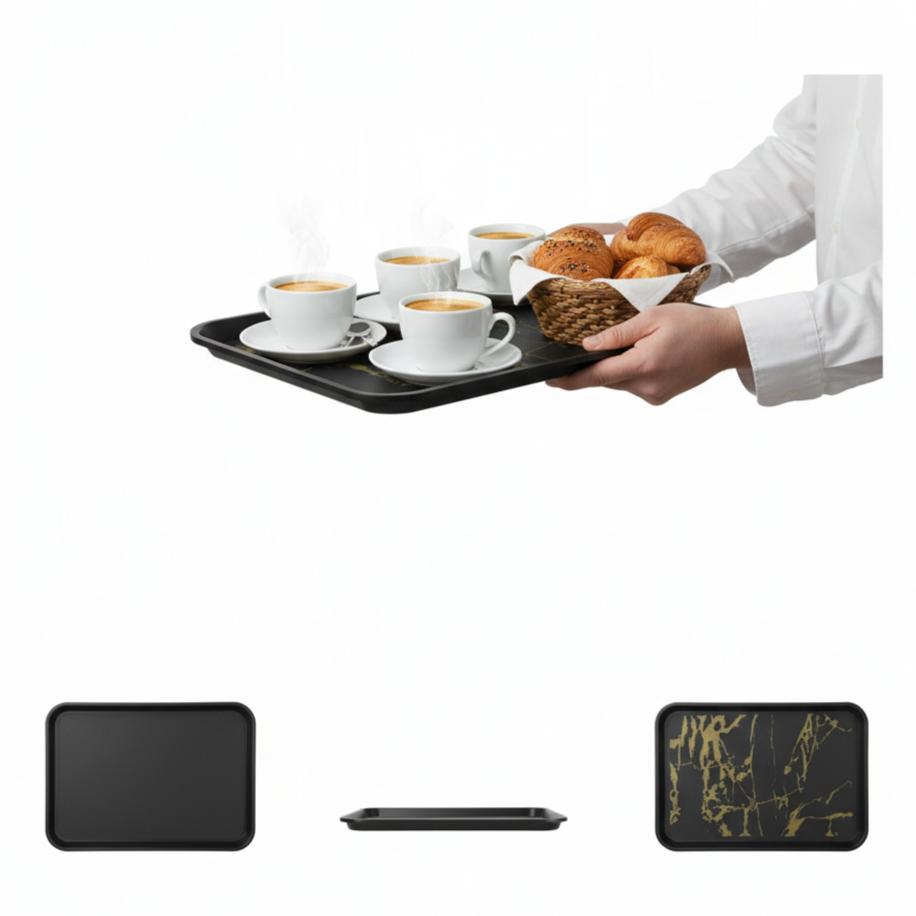 Anti-Slip Plastic Carnival Waiter Tray 41.5×30.5×2 Cm
