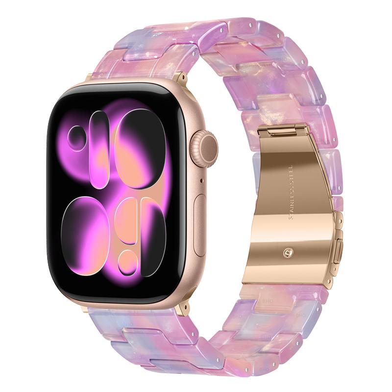Роскошный полимерный ремешок для Apple Watch Ultra 3 2 49 мм 11 10 42 мм 46 мм Звеньевой браслет Iwatch Серии 9 7 8 6 5 SE3 45 мм 41 мм 40 мм 44 мм
