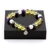 Stones and Minerals. Purple Tiger Eye Pearl Bracelet + Citrine + Moonstone + Made In France.