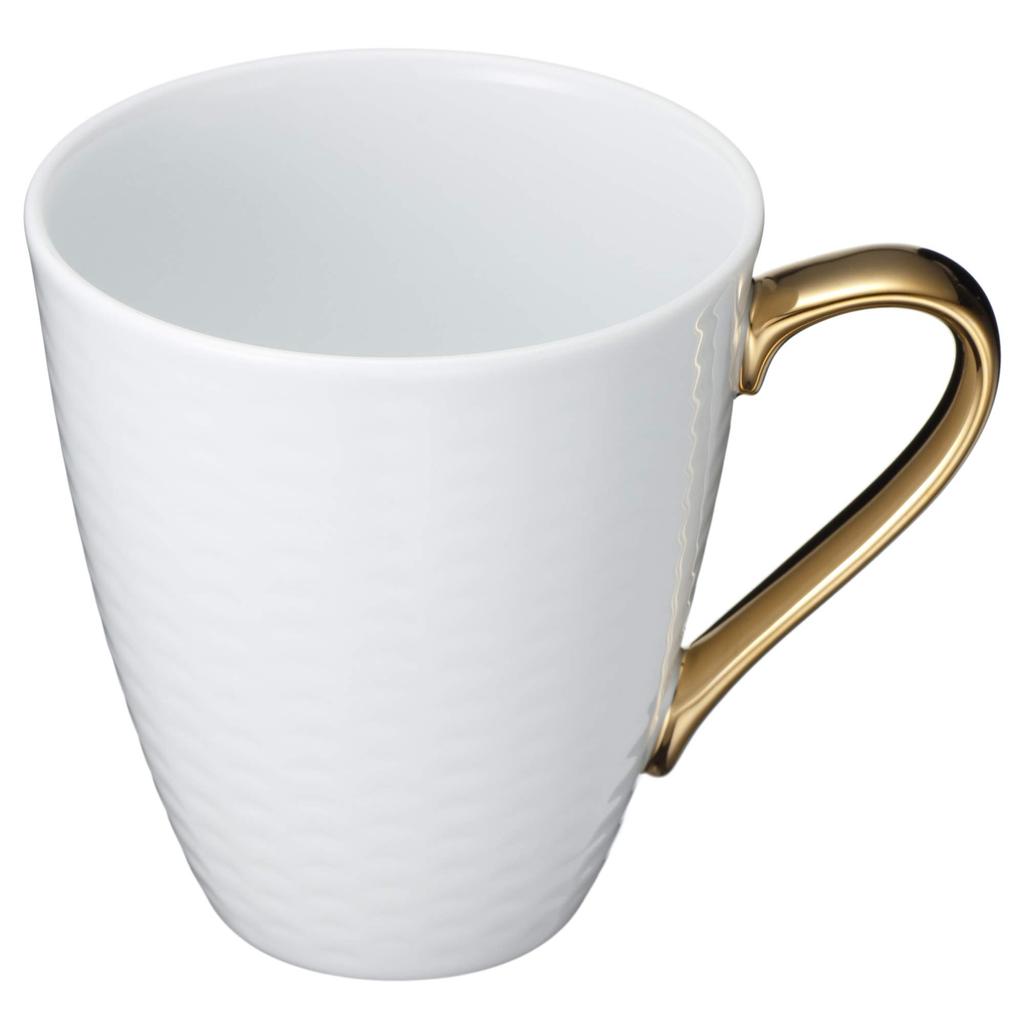 Noritake Pair of 295cc Mugs with Gold and Silver Fine Strains, Porcelain, P5355L/1605-6