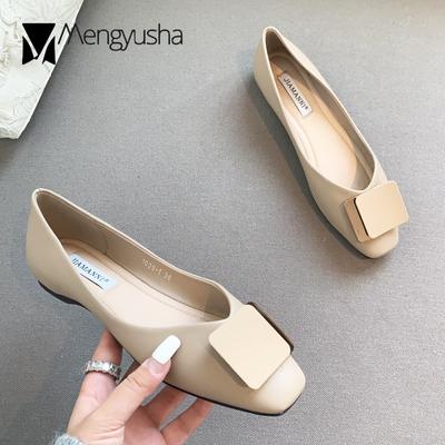 Мода 2024 года, брендовые туфли на плоской подошве с металлической пряжкой, женские балетки с мягкой подошвой, лоферы без застежек, женские повседневные туфли, универсальные мокасины