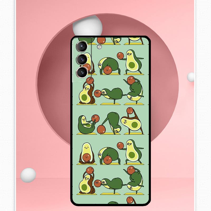 Чехол с забавным узором Avocado Yoga для Samsung Galaxy S24 S23 Ultra S22 S20 FE S21 FE Note 10 20 S8 S9 S10 Plus