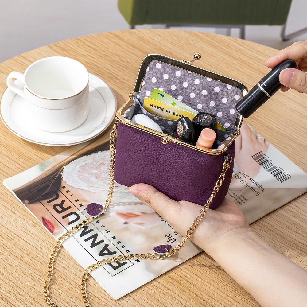 Fashion Women's Chain Bag Portable Shoulder Crossbody Bags Genuine Leather Multi-functional Storage Bag with Large Capacity