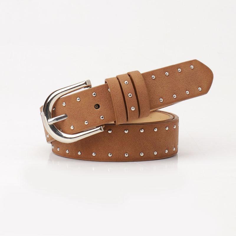 Suede Belt Women'S Pressure Beads Western Style Women'S Belt Personalized Simple Pin Buckle Belt