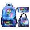 Новый мерч игры Dandy's world, персонализированная печать, школьный рюкзак из трех предметов для начальной и средней школы