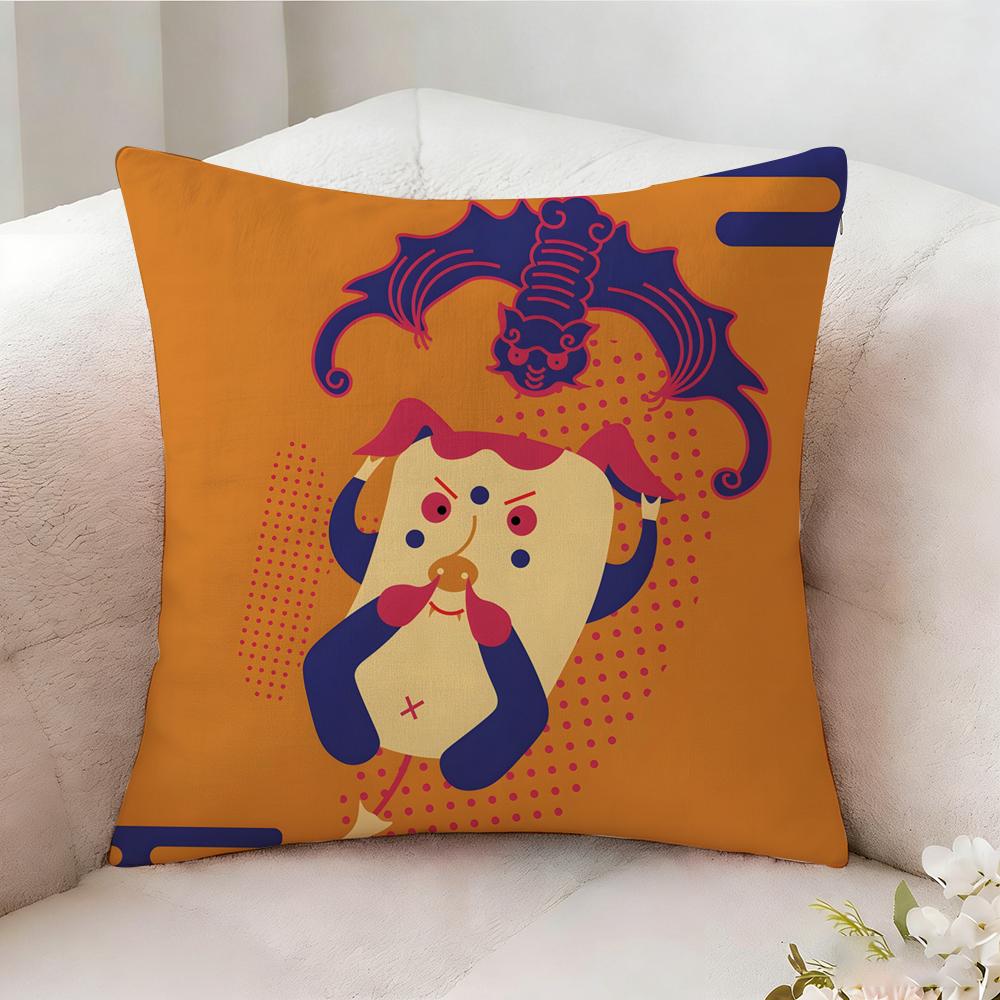Retro Japanese Style Prints Pillow Case Pillowcase Doublesided Printed Sofa Cushion Bedroom Headboard Pillow