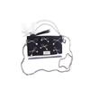 Gucci [Customized cosmetic bag] Little Flower Pearl Girl Cosmetic Bag Portable Flip Envelope Regular Black Black silk cosmetic bag