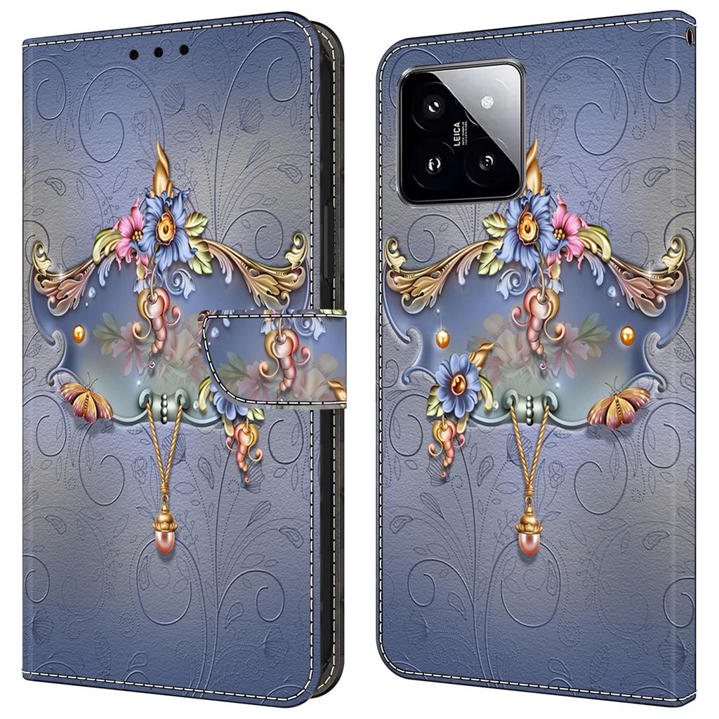 For Xiaomi 14 Wallet Case Pattern Printing PU Leather Phone Cover