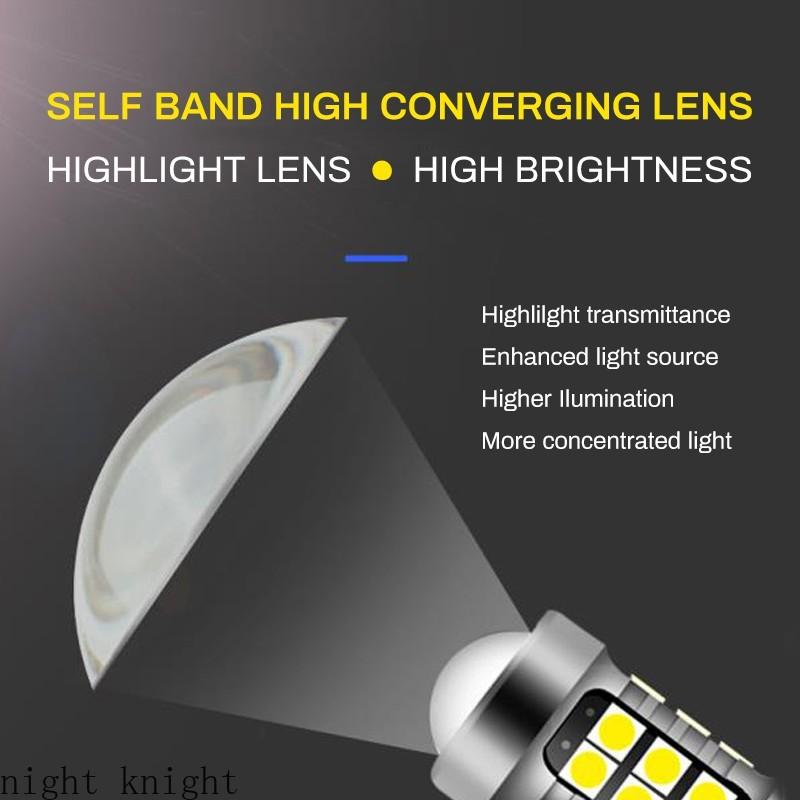 2Pcs Car LED Reversing Light with Strobe Lights for Three Times and Then Always On T15 W16W T20 7740 W21W 1156 P21W Brake Light Steering Bulb