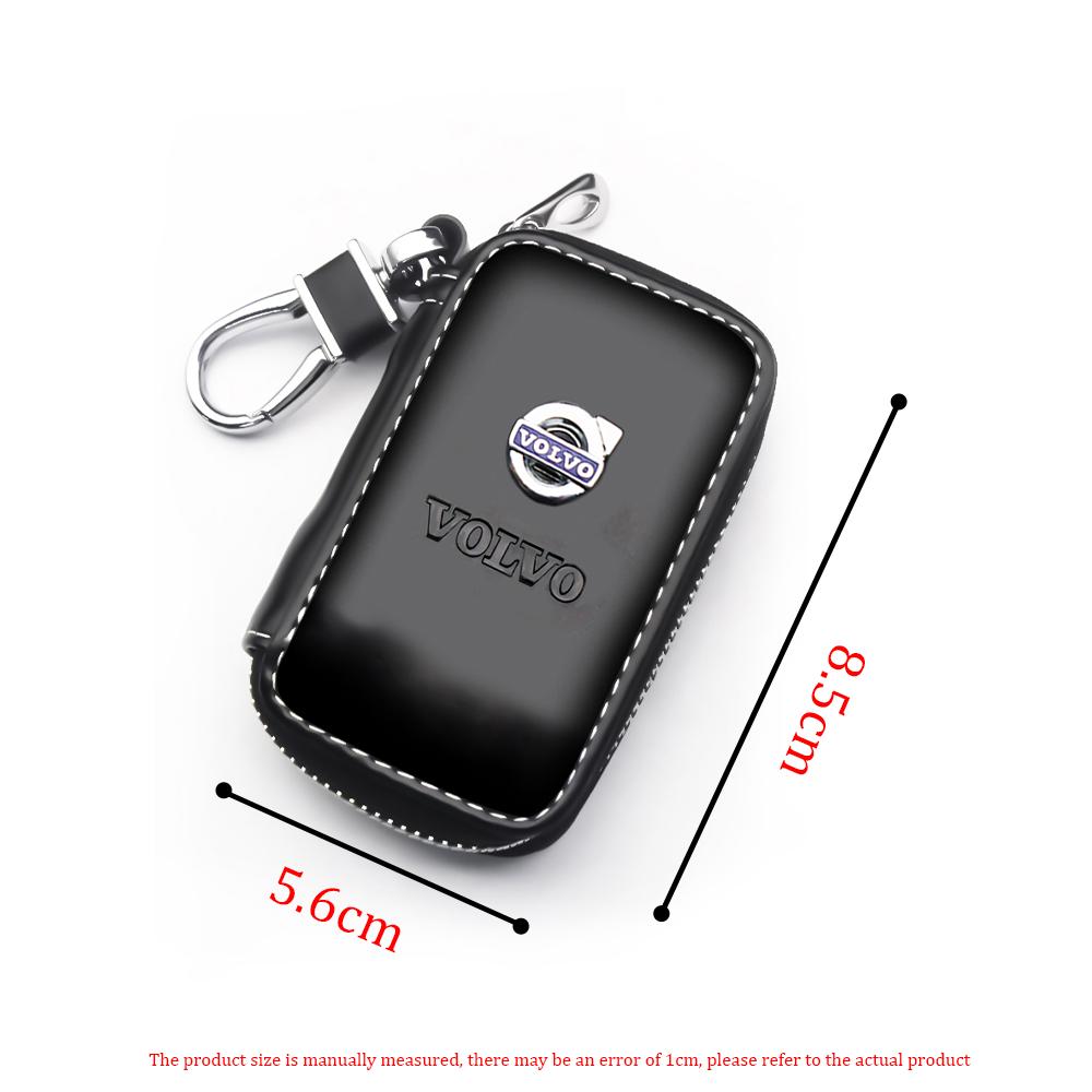 hkzh9 Leather Car Key Case Protection Auto Key Bag Key Chain Cover For Volvo S60 S90 XC40 XC60 XC90 V60 V90 EX40 V40 V50 V70 C30 T5 T6