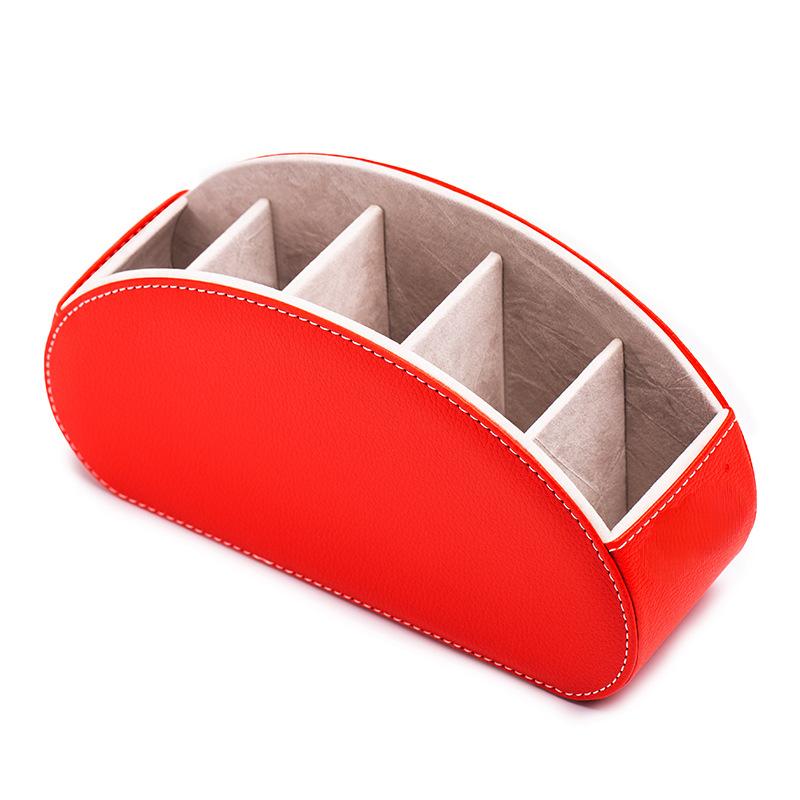 Remote Control Holder Organizer  Controller Stand 5 Compartment Pu Leather Storage Box And Tv Stand Desk Storage Box