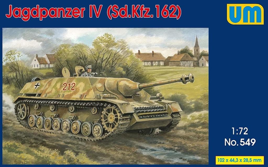 Unimodel German 4 Tank Destroyer Plastic Model UU72549 1/72 Sd.Kfz.162 No. L/48
