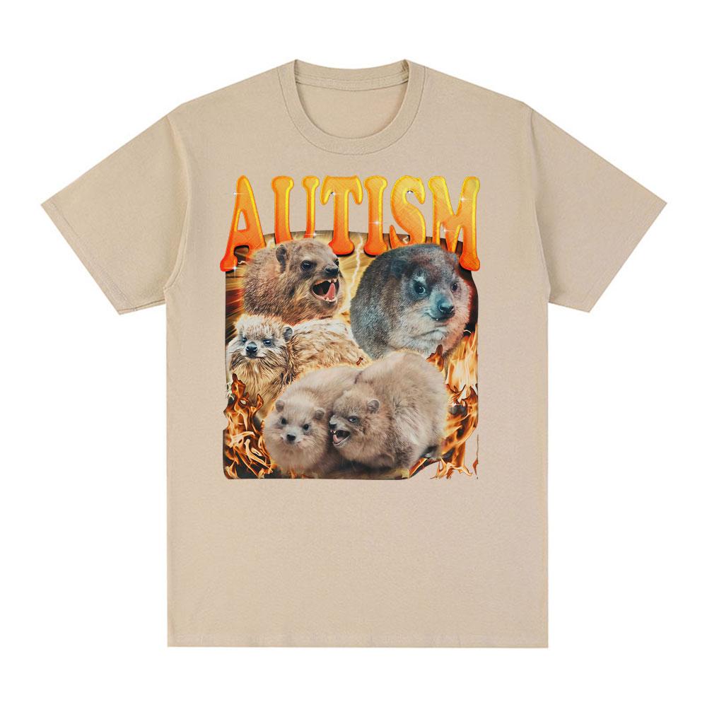 2025 Funny Tee Autism Unhinged Funny Rock Hyrax Meme Graphic Tshirts Cotton Clothing New Style Fashion Tshirt Hot Sale Clothing
