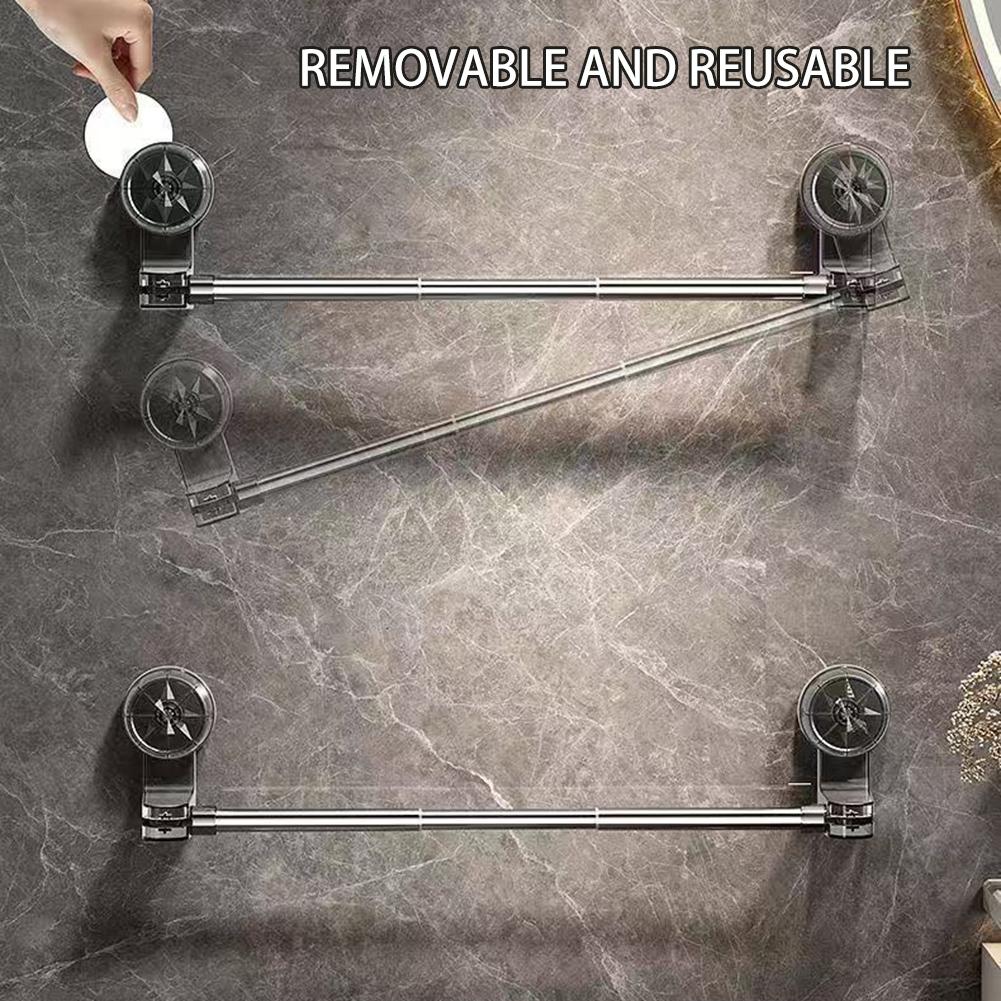 Двухстержневая вешалка для полотенец из нержавеющей стали на присоске, без повреждений, настенная, двойная планка, для ванной, для влажных и сухих полотенец
