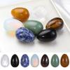 Home Statue Natural Blue Point Jade Mini Ornament Natural Stone Healing Egg Pattern Healing Stone