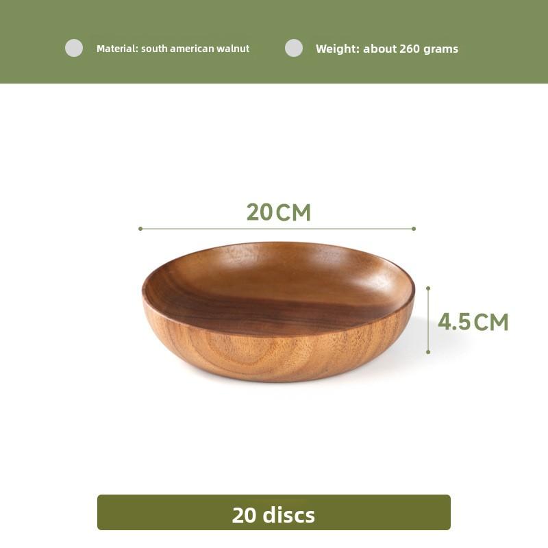 Орех Китайская Деревянная Тарелка Круглая Фруктовая Тарелка Тарелка для Дим Самов Поднос для Хранения Закусок Дома Поднос из Дерева Акации