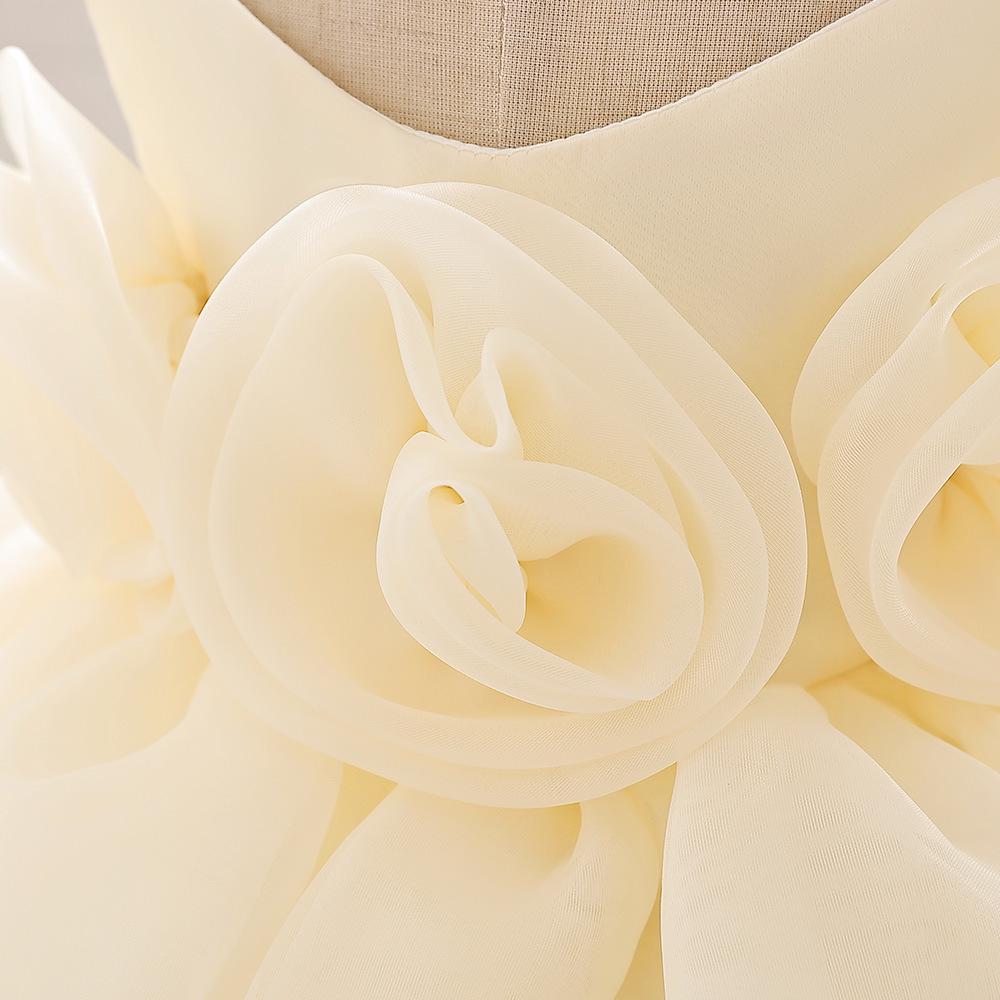 Платье принцессы для годовалой девочки с 3D цветочным дизайном для особых событий или выступлений на пианино