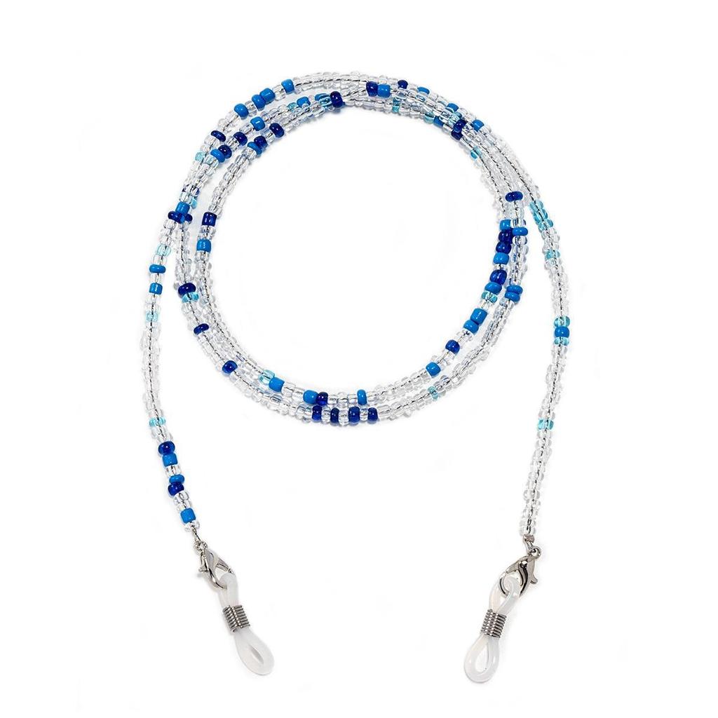 Цепочка для очков и маски двойного назначения из разноцветных рисовых бусин