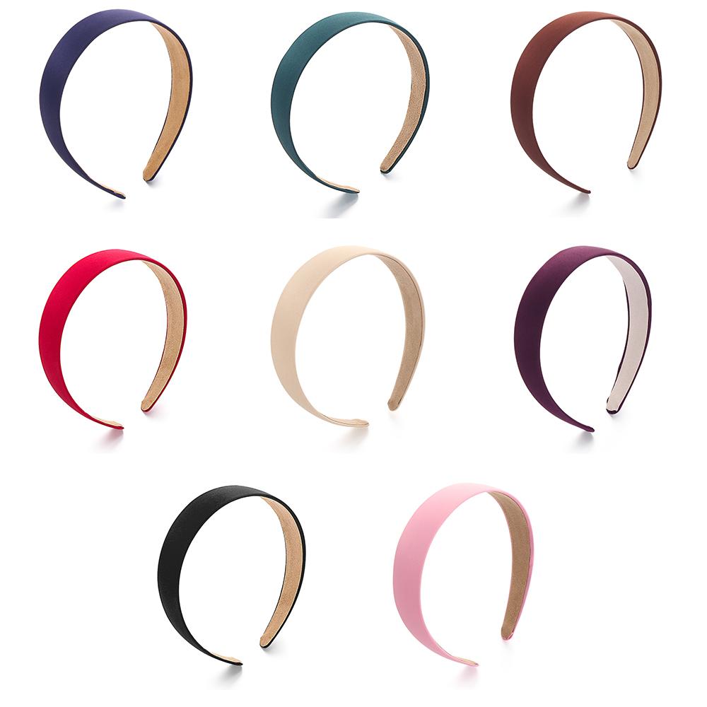 8 Colors Girls Satin Alice Hair Band Hair Hoop Wide HeadBand Fabric