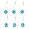 Fourcart Cute Handmade Glass Crafts [Bidoro/Blown Glass] Flower Blue Mini X Set of 6