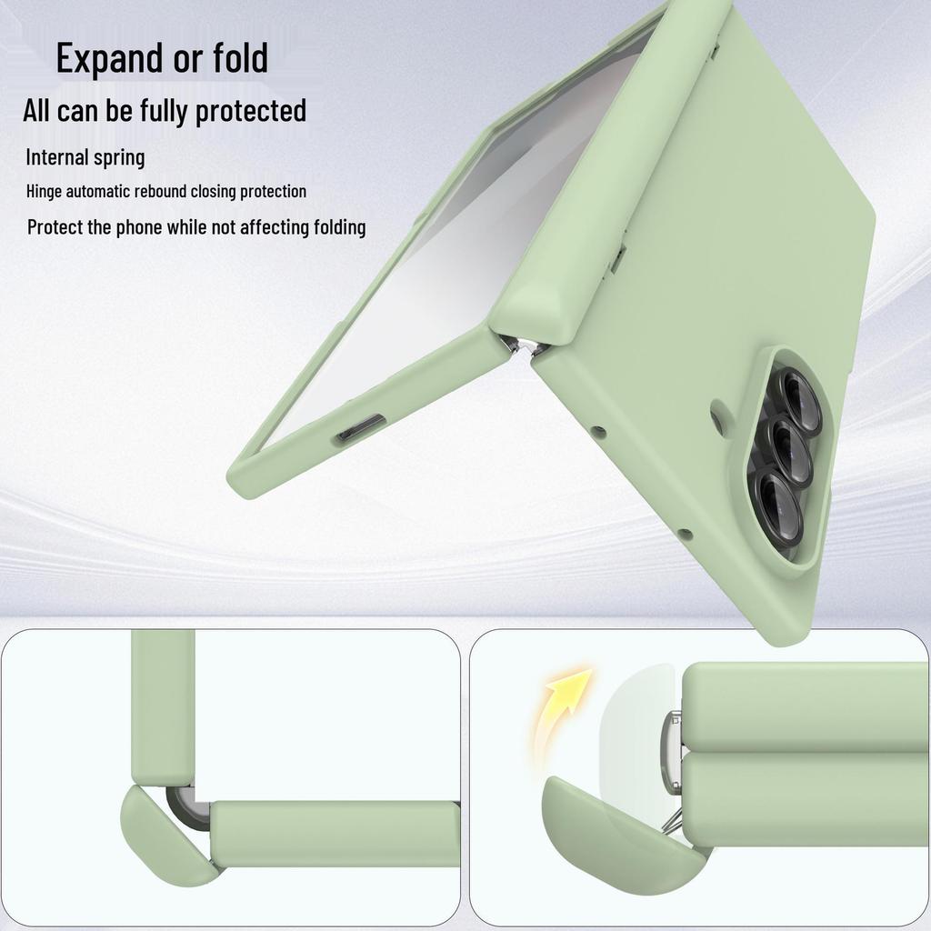 Магнитный беспроводной чехол-зарядка для Samsung Z Fold7 с пружинным шарниром и отделкой под кожу, совместим с Fold6.