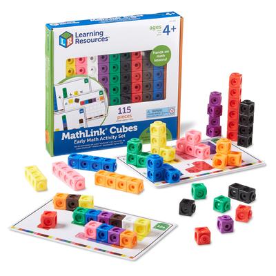 Learning Resources Серия MathLink Математическое задание 115 кубиков и аутентичный набор LER4286, Блоки, Продукт,